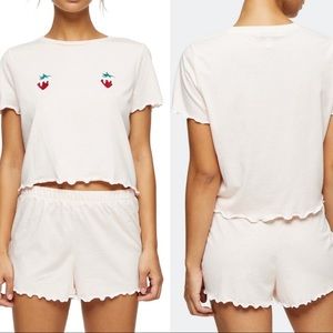 NWT Topshop strawberry pajamas size M (8-10)